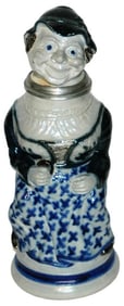 1L Woman on Tree Stump Stoneware Character Stein