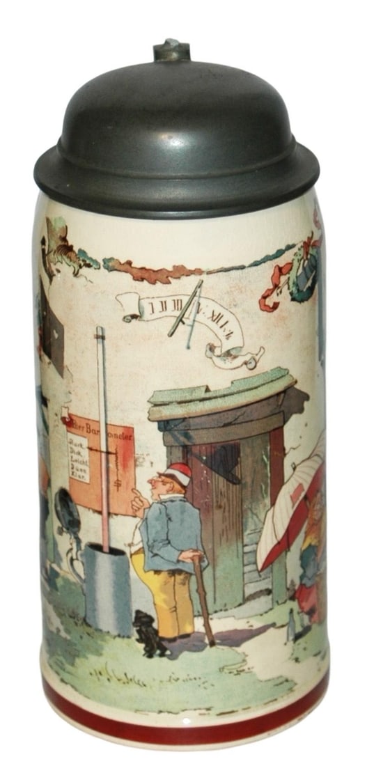 2L Mettlach Schlitt Woman, Man w Barometer Stein (1 of 4)