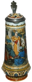 1-1/2L Mettlach Women w Helping Knights Stein