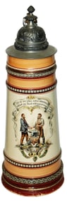 2L Blacksmith and Dignitary Stein Dated 1897