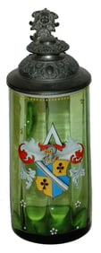 Egermann Enamel Shield Interior Fluted Glass Stein