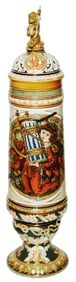 Uncommon 21" Mettlach Pokal Landsknecht w Gambling