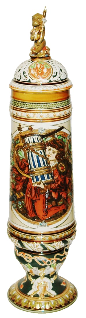 Uncommon 21" Mettlach Pokal Landsknecht w Gambling (1 of 6)