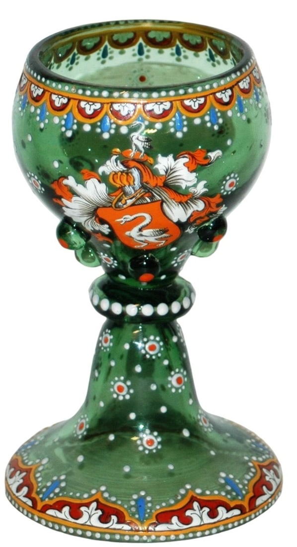 Egermann Heraldic SHield & Floral Goblet w Prunts (1 of 3)