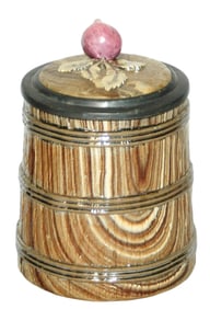 Mettlach Barrelw Branch Handle Stein w Inlay