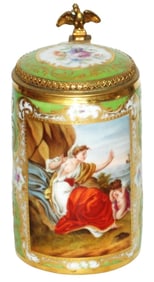 Royal Vienna 1/8L Stein Woman & Cherub