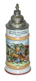 Occupational Farming Scenes Stein w Fancy Lid