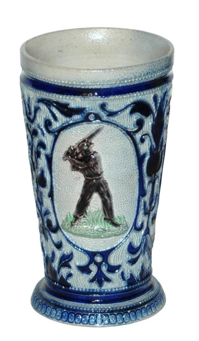 Three Cricket Player Panels 6" Sports Beaker (1 of 3)