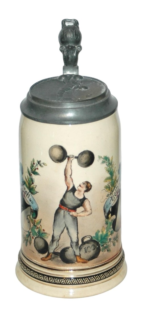 Weightlifter Sports Design Stein w Matched Lid (1 of 5)