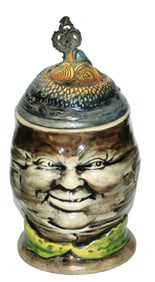 Happy Radish w Coiled Eel Lid Character Stein