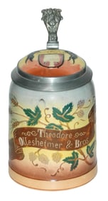 Diesinger Floral Advertising Stein w Spaten Brau