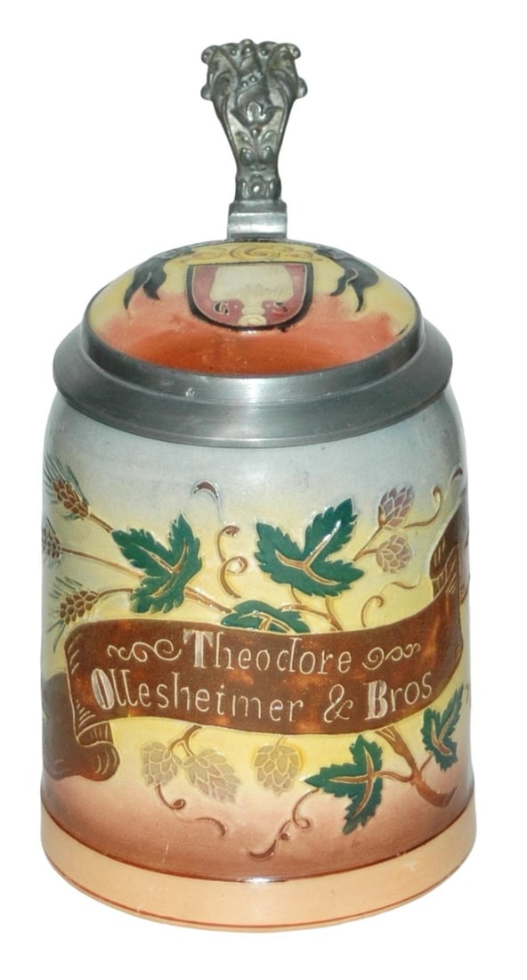 Diesinger Floral Advertising Stein w Spaten Brau (1 of 5)