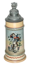 Diesinger Serving Girl Stein w Fancy Lid