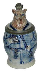 Fox in Monk Robe w Pipe Character Stein