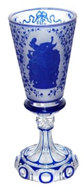 Cameo-cut Overlay Glass 12.5" Pokal c.1850