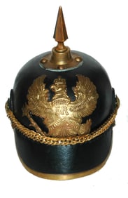 Imperial Style Spiked Helmet w Front Eagle & Chain