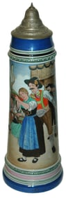 4L Etched Stein Man Guides Woman in Shooting Contt