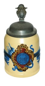 Mettlach Yale University Seal Relief Stein