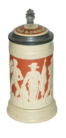 Mettlach 4F Men w Gym Equipment Relief Stein