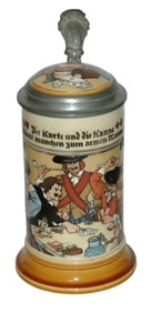 Mettlach Landsknecht Playing Cards & Devil Stein