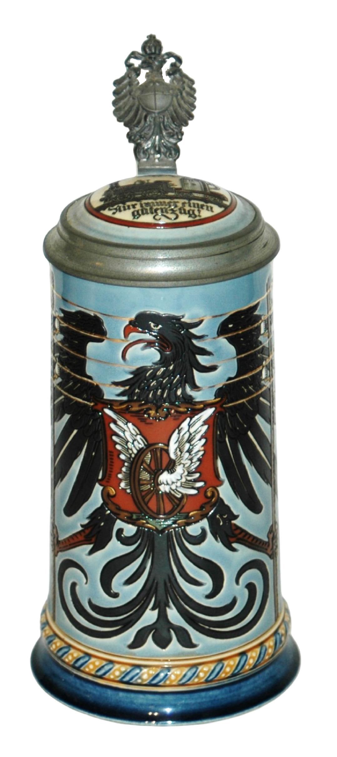 Mettlach Telegrapher Occupational w Eagle & Wires (1 of 5)