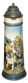 5L Mettlach Schlitt Seven Swabians Hunting Stein
