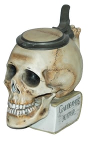 Rare Skull on Music Box Base Bohne Character Stein