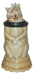 Cat w Hangover on Music Box Base Schierholz Stein