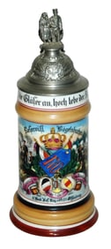 Regimental Bad Inft No 170 Stein w Rare Finial