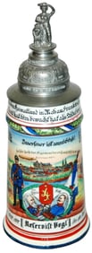 1L Machine Gun Comp Regimental Stein w Bavaria Lid