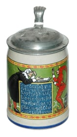 Franz Ringer Man, Devil & Verse Stoneware Stein