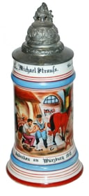 Occupational Blacksmith Stein w Horseshoeing Scene