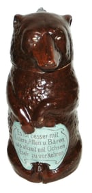 Bear Sits Upright  w Verse Character Stein