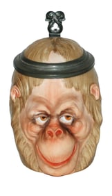 Orangutan  Head Bohne Porcelain Character Stein