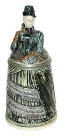 Uncommon Well Dressed  Bustle Lady Character Stein