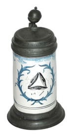 1L Bayrurth Faience Occupational Weaver 1807 Stein