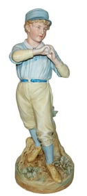 Rare Heubach Baseball Pitcher 1880 Figurine