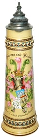 Rare 5L Mettlach Hand Paintd Dueling Student Stein