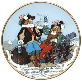 Mettlach Drinking Landsknecht Etched Plaque