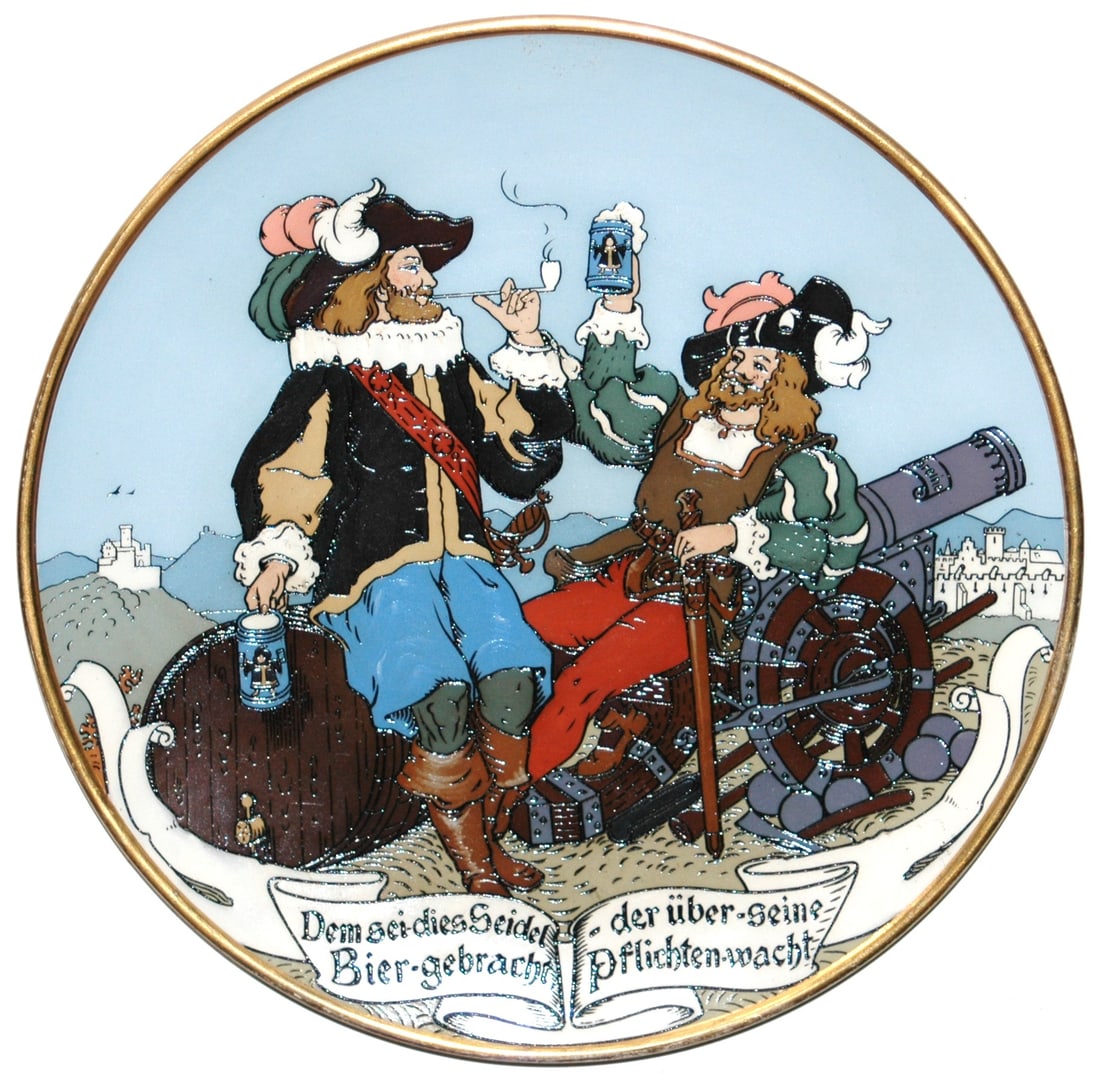 Mettlach Drinking Landsknecht Etched Plaque (1 of 1)