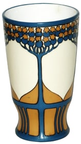 Mettlach Art Nouveau Floral Etched Beaker