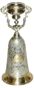 800 Silver Chased Floral Wedding Beaker
