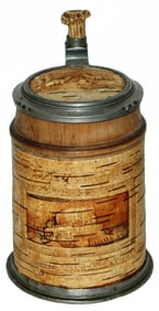 Pressed Cork & Wood Stein w Stag Inlay & Thumblift