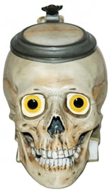 Skull on a Book w Glass Eyes Bohne Character Stein