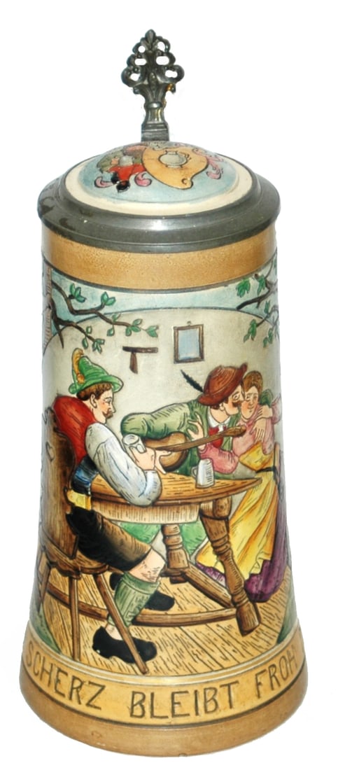 Man Hugs Barmaid in Tavern Etched Stein (1 of 5)