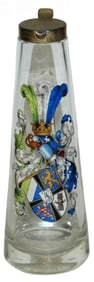 9" Enamel Dueling Fraternal Shield Stein w Brass