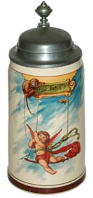1L Winged Cherub on Swing Jos Lichtingen Stein