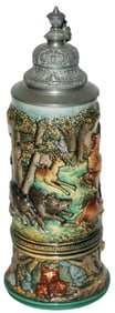 Hunt Animals Running in Forest Relief Stein