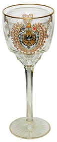 Enamel Inperial Eagle Shield Facet Stem Goblet