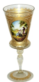 Venetian Enamel Couple Goblet  c.1900